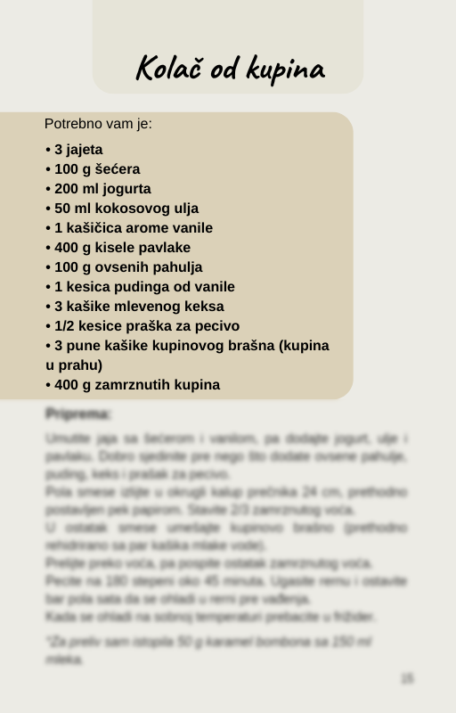 KOLAČ OD KUPINA